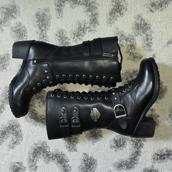 Harley-Davidson Shoes - Harley davidson  Aldale Waterproof Leather Riding Boots sz 6 LIKE NEW
